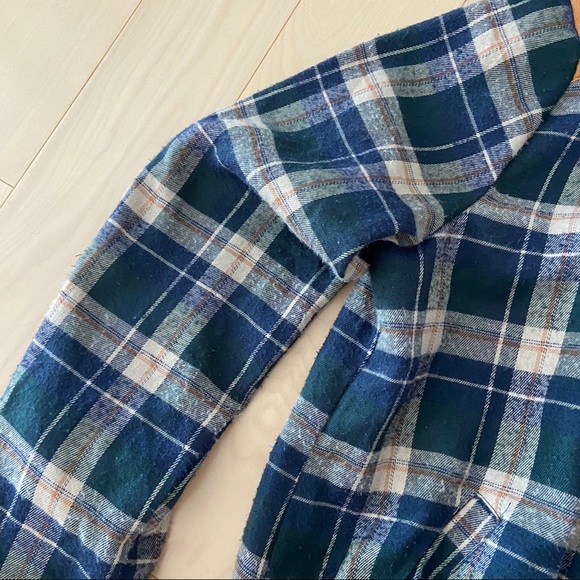 Plaid Jacket camel faux suede accent patches, great used condition - Picture 3 of 3